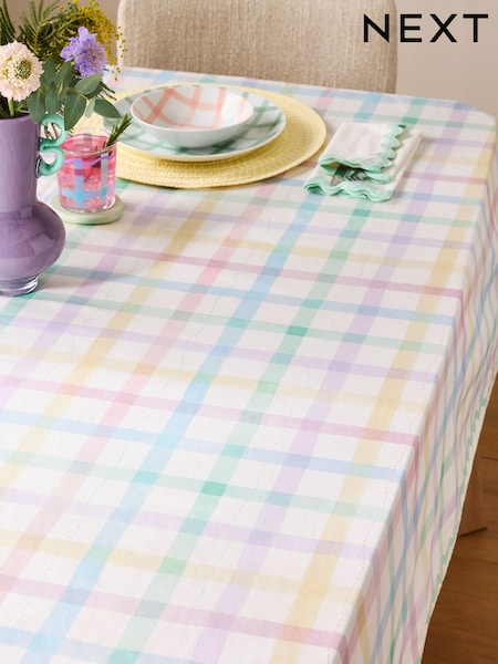 Multi Check Wipe Clean Tablecloth (E33342) | $46