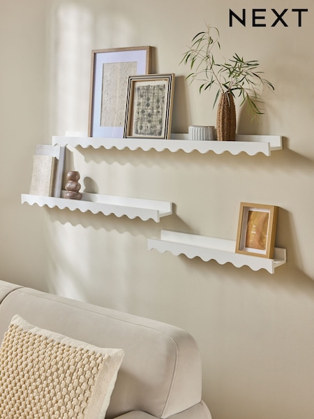 White Wavy Picture Wall Shelf (E33377) | OMR8 - OMR13
