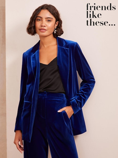Friends Like These Long Sleeve Velvet Tailored Single Breasted Co Ord Suit (E33442) | kr1 240