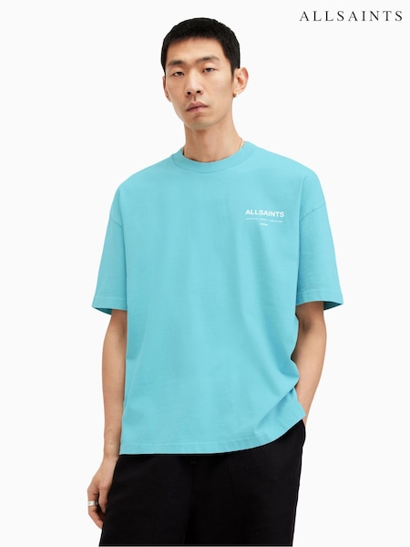 AllSaints Blue 100% Cotton Access Shortsleeve Crew T-Shirt (E33479) | €72