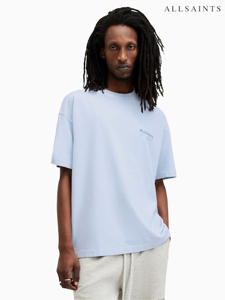 AllSaints Sky Blue 100% Cotton Access Shortsleeve Crew T-Shirt (E33481) | €69