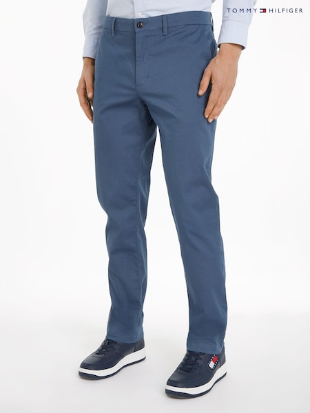 Tommy Hilfiger Blue Denton Printed Chino 100% Cotton Trousers (E33498) | €92