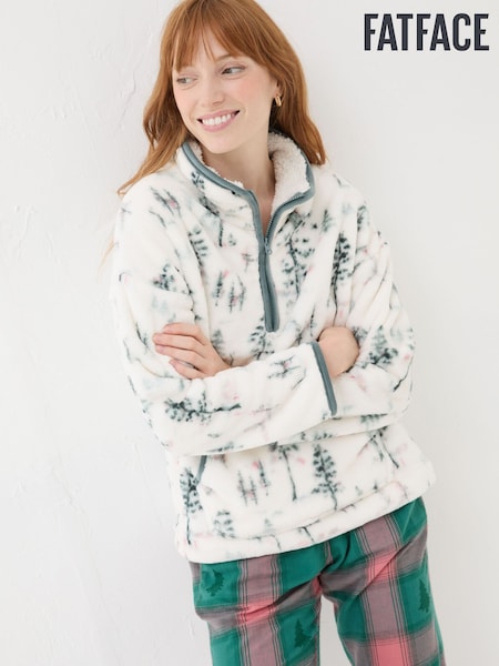 FatFace Christmas Snuggle Ivory Half Zip Fleece (E33525) | €29