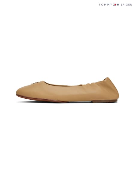 Tommy Hilfiger Brown Elevated Elastic Ballerinas (E33542) | AED349