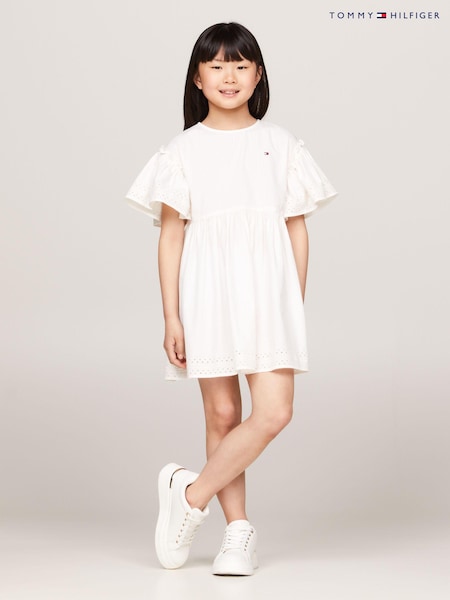 Tommy Hilfiger White Broderie Anglaise Dress (E33552) | €38 - €44