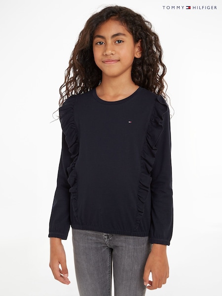 Tommy Hilfiger Blue Ruffle T-Shirt (E33556) | AED75 - AED84