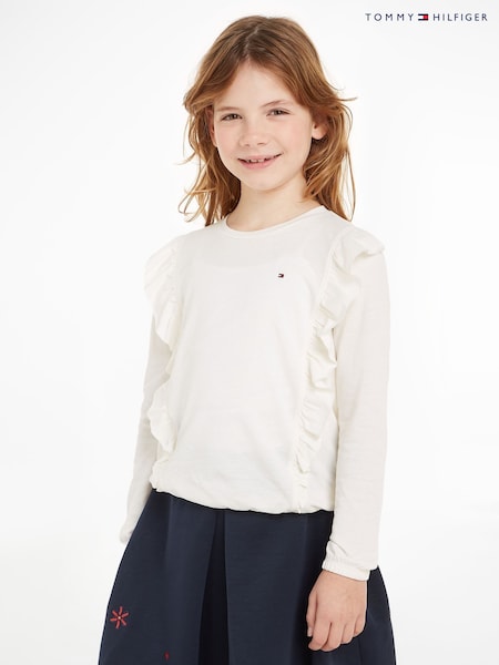 Белый - Tommy Hilfiger Ruffle T-Shirt (E33557) | €13 - €15