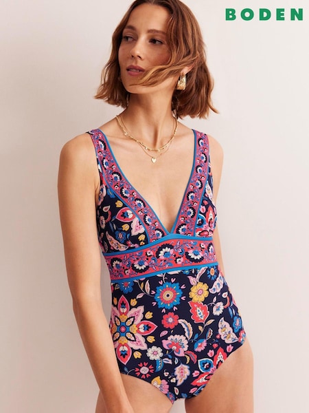 Boden Porto V-neck Swimsuit (E33566) | ‏402‏₪
