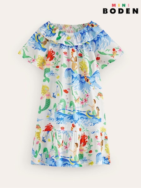 Boden Mermaid Pull-On Holiday 100% Cotton Dress (E33580) | € 18 - € 21