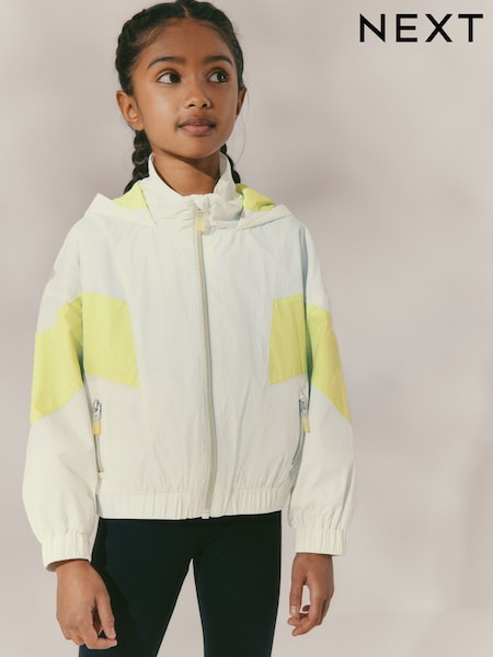 צהוב/לבן - Shower Resistant Crop Colourblock Cagoule Jacket (3-16yrs) (E33632) | ‏117‏₪ - ‏159‏ ₪