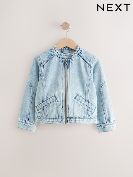 Blue Denim 100% Cotton Denim Motocross Biker Jacket (3-16yrs) (E33635) | $37 - $46