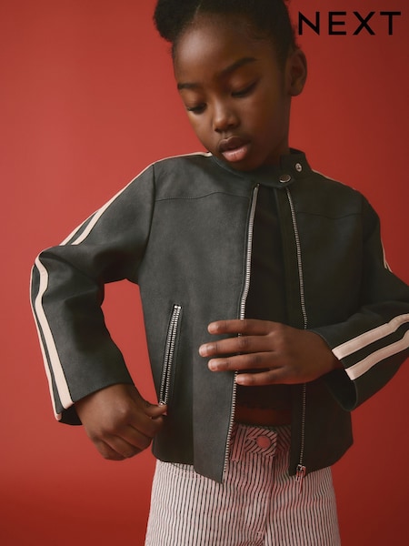 Черный - PU Biker Jacket (6-14yrs) (E33637) | €48 - €62