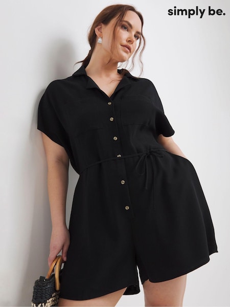 Simply Be Button Through Playsuit (E33667) | 160 LEI