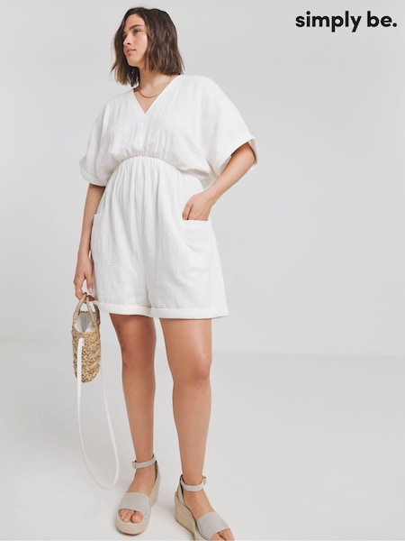 Simply Be Cheesecloth 100% Cotton Playsuit (E33671) | 14 €