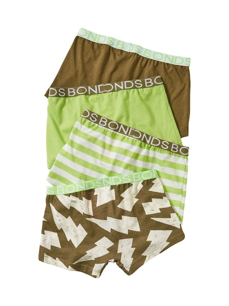 Bonds Green Stripe Boxers 4 Pack (E33679) | ₪80