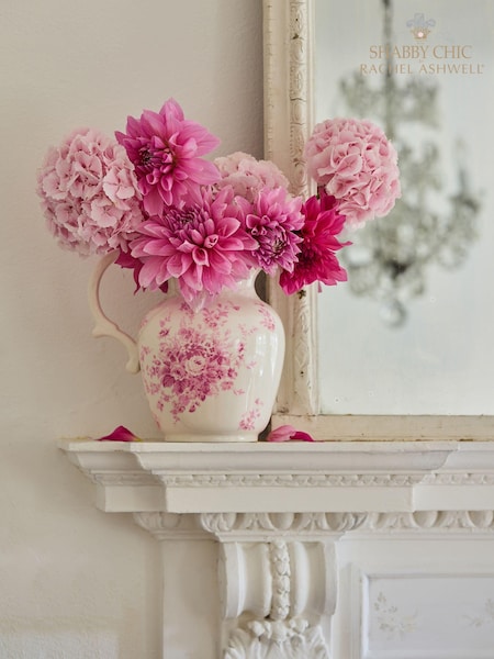Shabby Chic by Rachel Ashwell® White/Pink Floral Vase Jug (E33694) | €52