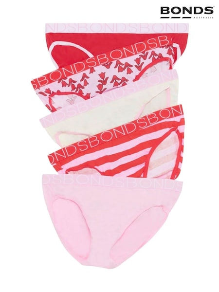 Bonds Pink Stripe 100% Cotton Bikini Briefs 5 Pack (E33762) | 15 €