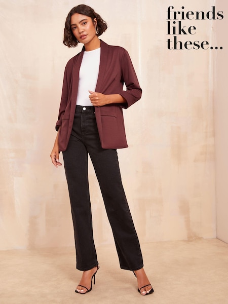 Friends Like These Purple Edge to Edge Ponte Jacquard Blazer (E33859) | €15.50
