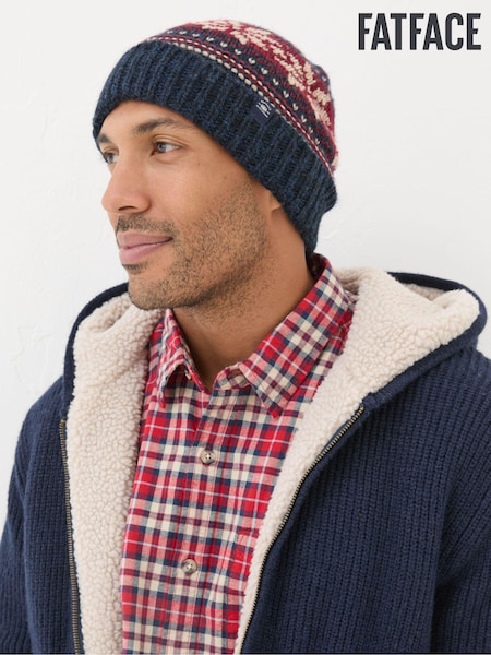 FatFace Navy Fairisle Pattern Beanie (E33861) | €18