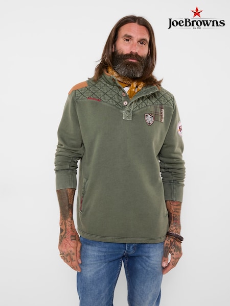 Green - Regular Joe Browns Badged And Customised Funnel Sweat Top