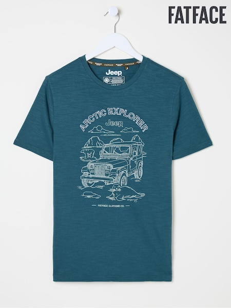 FatFace Teal Blue Jeep Arctic Explorer T-Shirt (E33976) | €23.50