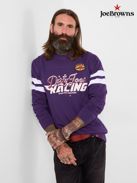 Morado - Regular Joe Browns Dirty Joes Racing Crew Neck T-shirt