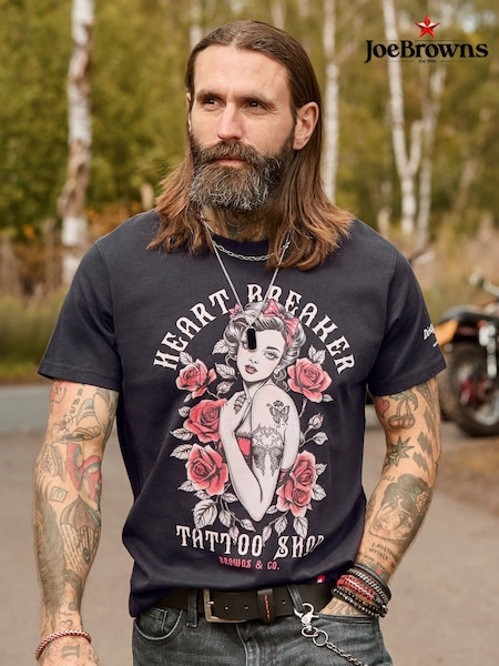 Negro - Regular Joe Browns Heart Breaker T-shirt