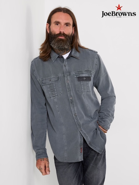 رمادي - Regular Joe Browns Command Customised Military Shirt