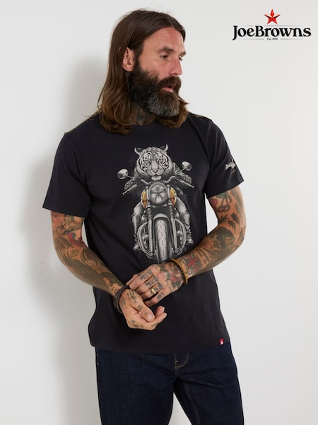 Negro - Regular Joe Browns Tiger Rider T-shirt