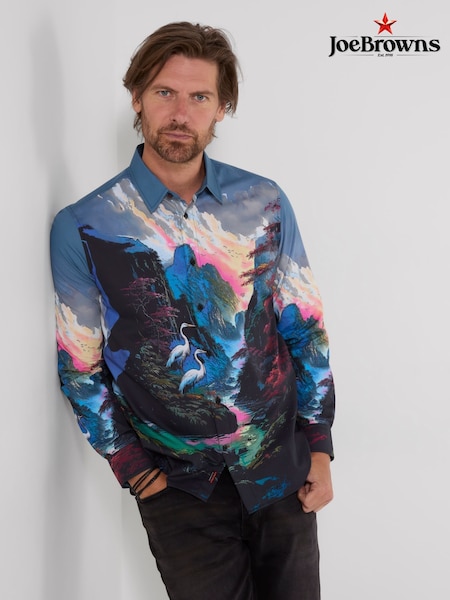 Blue - Regular Joe Browns Lavish Landscape Print Shirt
