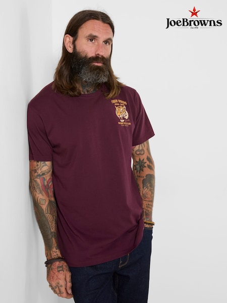 Purple - Regular Joe Browns Tiger Riders Back Print T-shirt