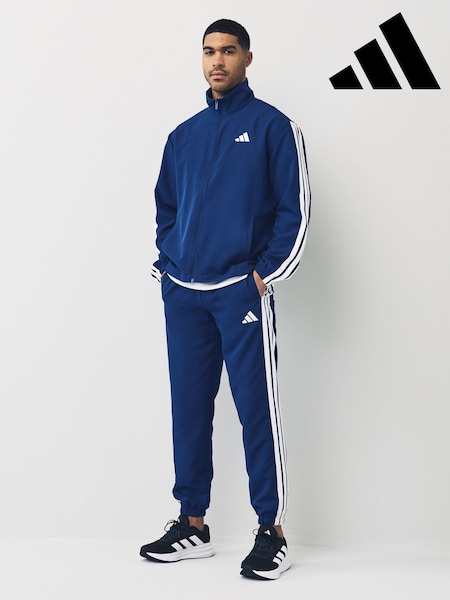 כחול  - Adidas Sportswear חליפת ספורט ארוגה בייסיק בעיטור 3 פסים (E34320) | ‏277‏₪