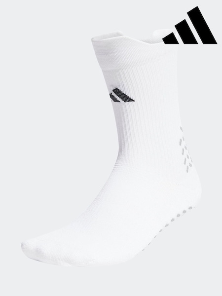 adidas White Football Grip Print CU Socks (E34406) | AED134