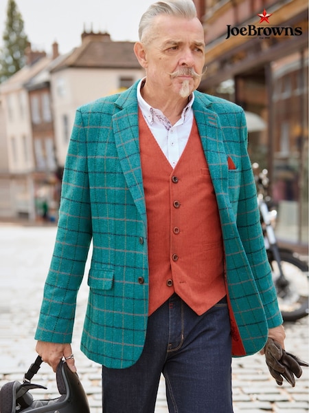 Green - Regular Joe Browns Opulent Check Blazer