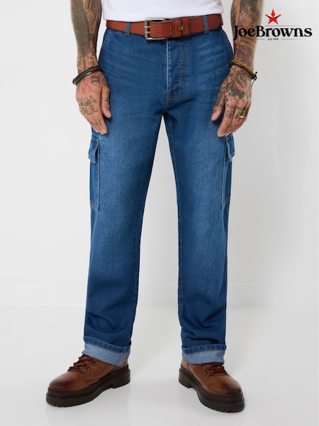 أزرق - Regular Joe Browns Outlander Denim Cargo Jeans