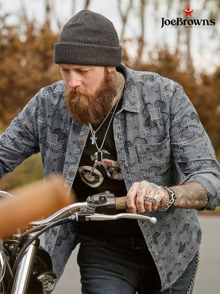 אפור - Regular Joe Browns Enforcer Embroidered Shirt