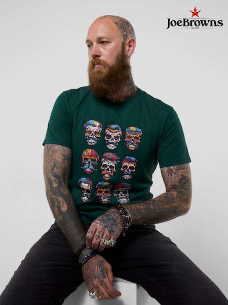 Green - Regular Joe Browns Dapper Skull T-shirt