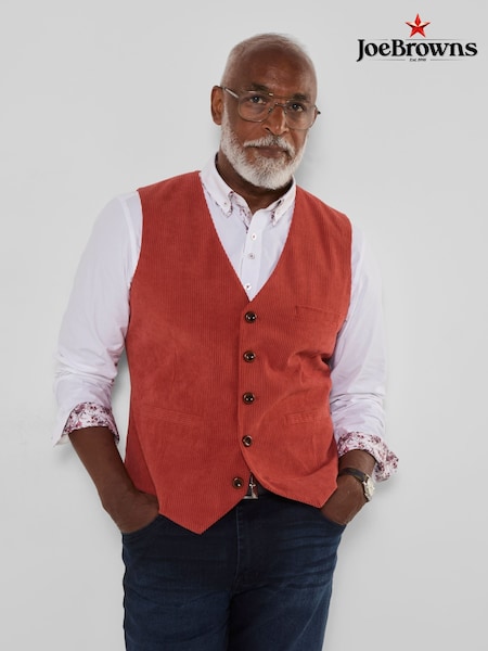 Orange - Regular Joe Browns Claymore Cord Waistcoat