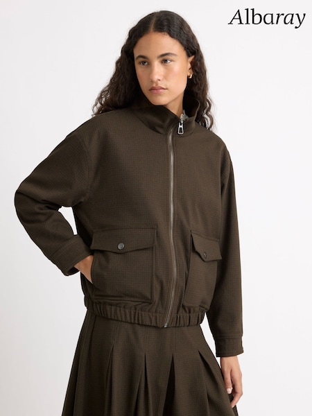 Brown - Albaray Mini Checked Jacket