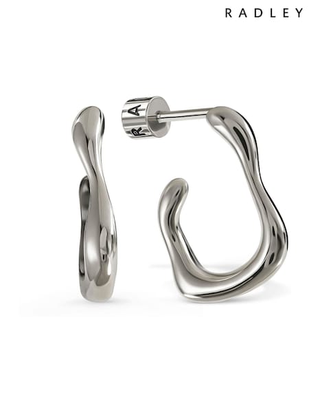 Silver Plated - Peers Hardy Molten Hoop Earrings