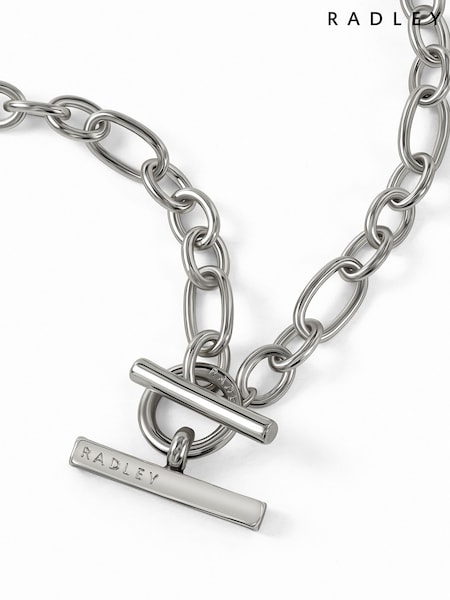 Silver - Peers Hardy Plated Chunky T-bar Necklace