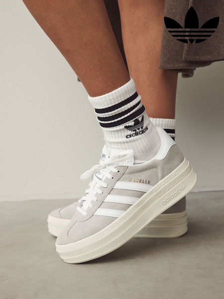 adidas Originals Grey Gazelle Bold Trainers (E34958) | €136