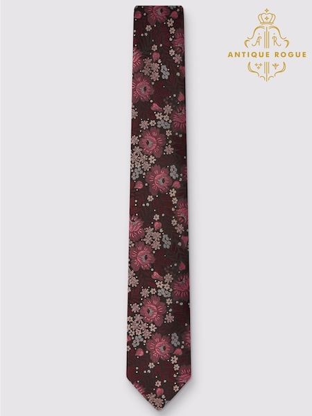 Черный - Regular Antique Rogue Winter Floral Pocket Square Tie