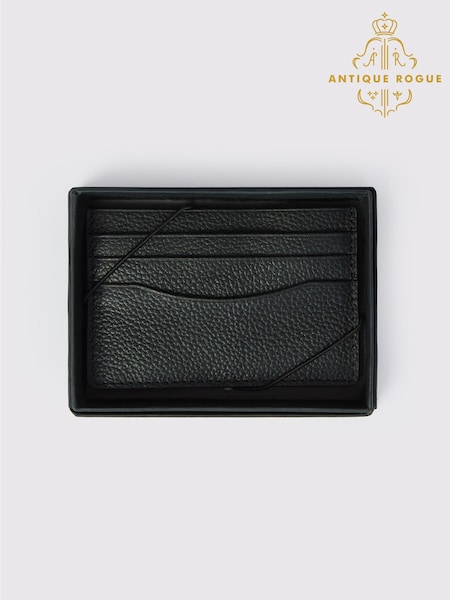 Black - Regular Antique Rogue Leather Card Holder