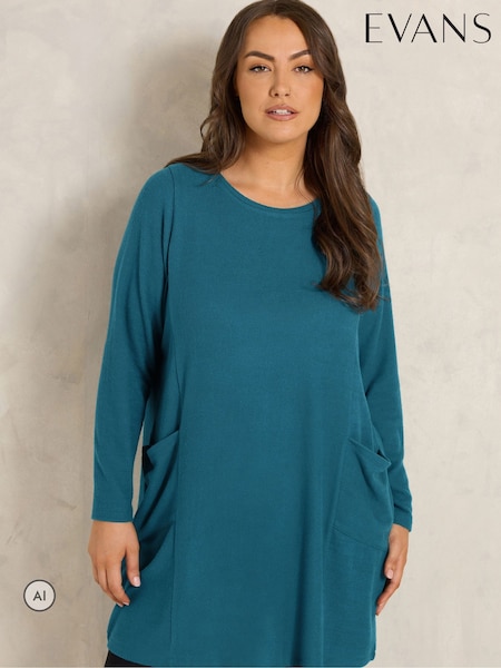 Green - Evans Knitted Tunic Dress