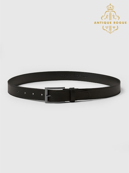 Black - Regular Antique Rogue Cooper Leather Belt