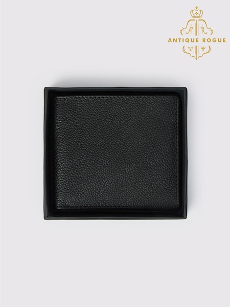 Black - Regular Antique Rogue Leather Flap Wallet