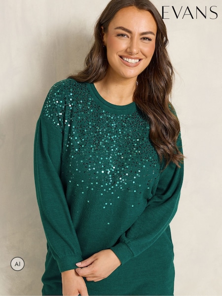Green - Evans Sequin Embellished Top