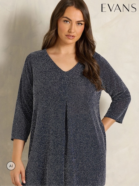 Azul - Evans Long Sleeve Brillo Pleated Swing Top