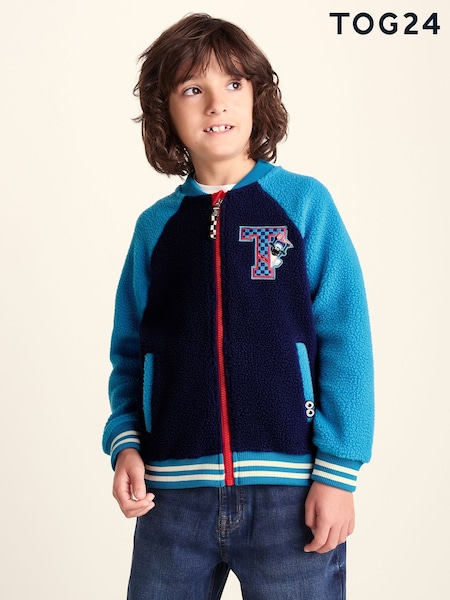 Blue - Tog 24 Aberfield Shaun The Sheep Kids Sherpa Varsity Bomber Jacket